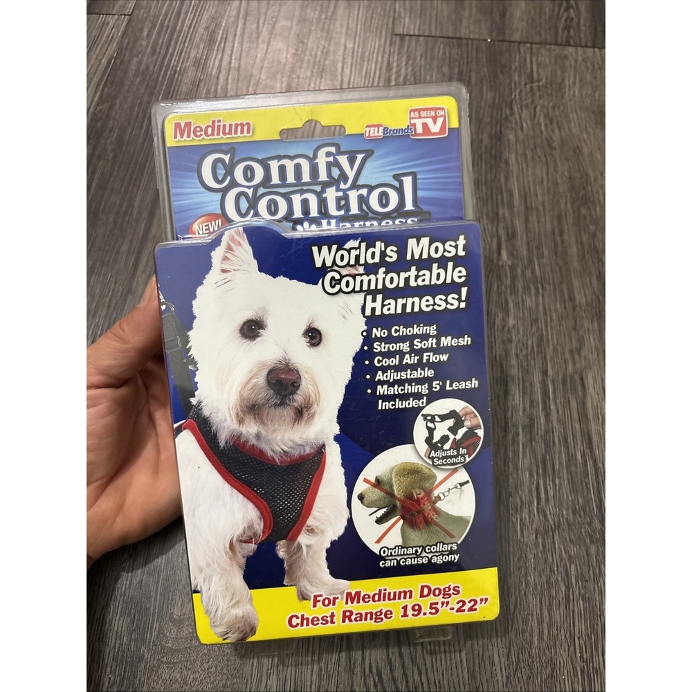 NIB COMFY CONTROL Medium Dog HARNESS~CHEST 19.5"-22" Matching 5' Leash Included